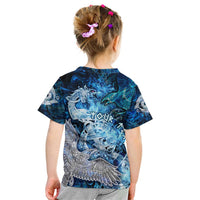 Eye of God Huginn and Muninn Viking Kid T Shirt Odin Ravens in Frostflame and Runeflight Style