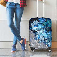 Eye of God Huginn and Muninn Viking Luggage Cover Odin Ravens in Frostflame and Runeflight Style