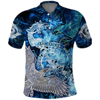 Eye of God Huginn and Muninn Viking Polo Shirt Odin Ravens in Frostflame and Runeflight Style