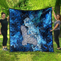 Eye of God Huginn and Muninn Viking Quilt Odin Ravens in Frostflame and Runeflight Style