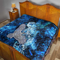 Eye of God Huginn and Muninn Viking Quilt Odin Ravens in Frostflame and Runeflight Style