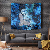 Eye of God Huginn and Muninn Viking Tapestry Odin Ravens in Frostflame and Runeflight Style