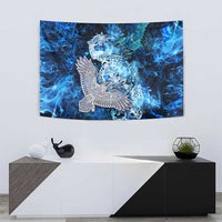 Eye of God Huginn and Muninn Viking Tapestry Odin Ravens in Frostflame and Runeflight Style