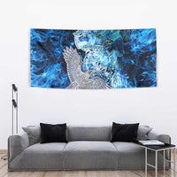 Eye of God Huginn and Muninn Viking Tapestry Odin Ravens in Frostflame and Runeflight Style