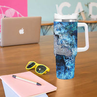 Eye of God Huginn and Muninn Viking Tumbler With Handle Odin Ravens in Frostflame and Runeflight Style