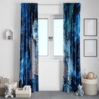 Eye of God Huginn and Muninn Viking Window Curtain Odin Ravens in Frostflame and Runeflight Style