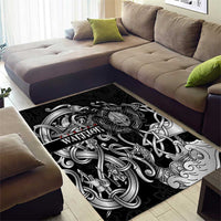 Viking Warrior Area Rug Tales Entwined in Nordic Knotwork