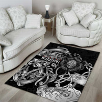 Viking Warrior Area Rug Tales Entwined in Nordic Knotwork
