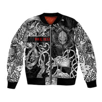 Viking Warrior Bomber Jacket Tales Entwined in Nordic Knotwork