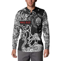 Viking Warrior Button Sweatshirt Tales Entwined in Nordic Knotwork
