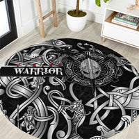 Viking Warrior Round Carpet Tales Entwined in Nordic Knotwork