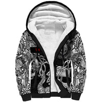 Viking Warrior Sherpa Hoodie Tales Entwined in Nordic Knotwork