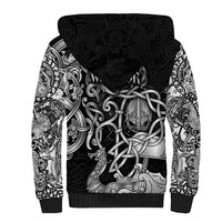 Viking Warrior Sherpa Hoodie Tales Entwined in Nordic Knotwork