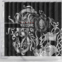 Viking Warrior Shower Curtain Tales Entwined in Nordic Knotwork