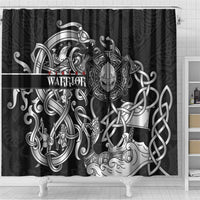 Viking Warrior Shower Curtain Tales Entwined in Nordic Knotwork