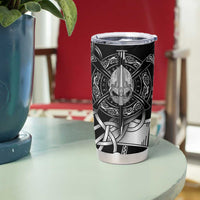 Viking Warrior Tumbler Cup Tales Entwined in Nordic Knotwork