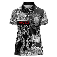 Viking Warrior Women Polo Shirt Tales Entwined in Nordic Knotwork