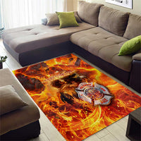 Firefighter Fathers Day Area Rug Dad By Name - Firefighter By Heart