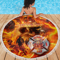 Firefighter Fathers Day Beach Blanket Dad By Name - Firefighter By Heart