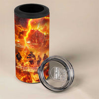 Firefighter Fathers Day 4 in 1 Can Cooler Tumbler Dad By Name - Firefighter By Heart