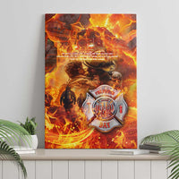 Firefighter Fathers Day Canvas Wall Art Dad By Name - Firefighter By Heart