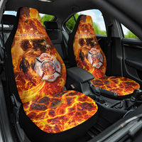 Firefighter Fathers Day Car Seat Cover Dad By Name - Firefighter By Heart