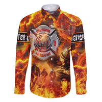 Firefighter Fathers Day Family Matching Mermaid Dress and Hawaiian Shirt Dad By Name - Firefighter By Heart