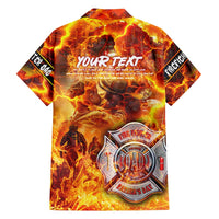 Firefighter Fathers Day Family Matching Puletasi and Hawaiian Shirt Dad By Name - Firefighter By Heart