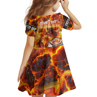 Firefighter Fathers Day Family Matching Short Sleeve Bodycon Dress and Hawaiian Shirt Dad By Name - Firefighter By Heart