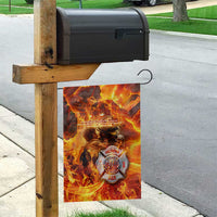 Firefighter Fathers Day Garden Flag Dad By Name - Firefighter By Heart