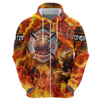 Firefighter Fathers Day Hoodie Dad By Name - Firefighter By Heart