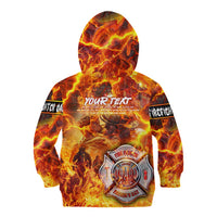 Firefighter Fathers Day Kid Hoodie Dad By Name - Firefighter By Heart