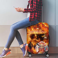 Firefighter Fathers Day Luggage Cover Dad By Name - Firefighter By Heart