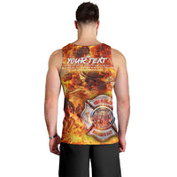 Firefighter Fathers Day Men Tank Top Dad By Name - Firefighter By Heart