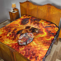 Firefighter Fathers Day Quilt Dad By Name - Firefighter By Heart