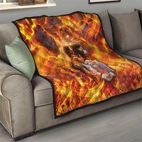 Firefighter Fathers Day Quilt Dad By Name - Firefighter By Heart