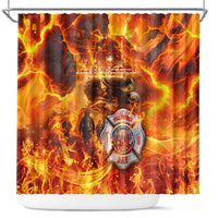 Firefighter Fathers Day Shower Curtain Dad By Name - Firefighter By Heart