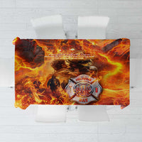 Firefighter Fathers Day Tablecloth Dad By Name - Firefighter By Heart