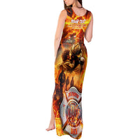 Firefighter Fathers Day Tank Maxi Dress Dad By Name - Firefighter By Heart