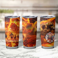 Firefighter Fathers Day Tumbler Cup Dad By Name - Firefighter By Heart