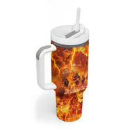 Firefighter Fathers Day Tumbler With Handle Dad By Name - Firefighter By Heart