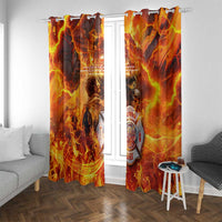 Firefighter Fathers Day Window Curtain Dad By Name - Firefighter By Heart