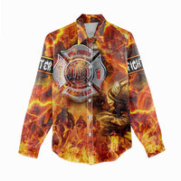 Firefighter Fathers Day Women Casual Shirt Dad By Name - Firefighter By Heart