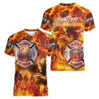 Firefighter Fathers Day Women V-Neck T-Shirt Dad By Name - Firefighter By Heart