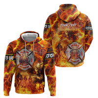 Firefighter Fathers Day Zip Hoodie Dad By Name - Firefighter By Heart