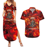 Firefighter Dad Couples Matching Summer Maxi Dress and Hawaiian Shirt a Hero in the Flames - a Light in Our Lives