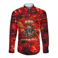 Firefighter Dad Long Sleeve Button Shirt a Hero in the Flames - a Light in Our Lives