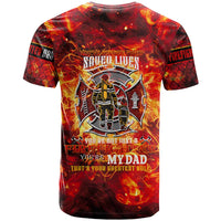 Firefighter Dad T Shirt a Hero in the Flames - a Light in Our Lives