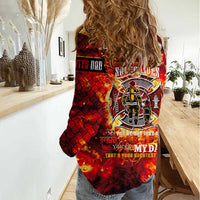 Firefighter Dad Women Casual Shirt a Hero in the Flames - a Light in Our Lives