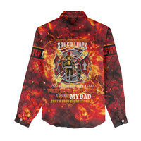 Firefighter Dad Women Casual Shirt a Hero in the Flames - a Light in Our Lives